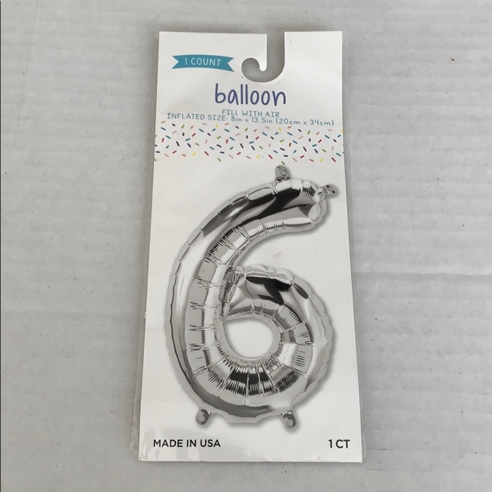 Number 6 balloon silver (L)
